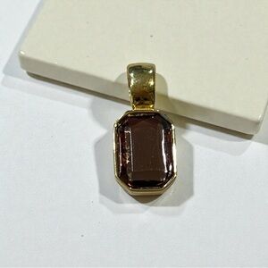Joan Rivers Signed VINTAGE Goldtone and‎ Purple Bezeled Pendant